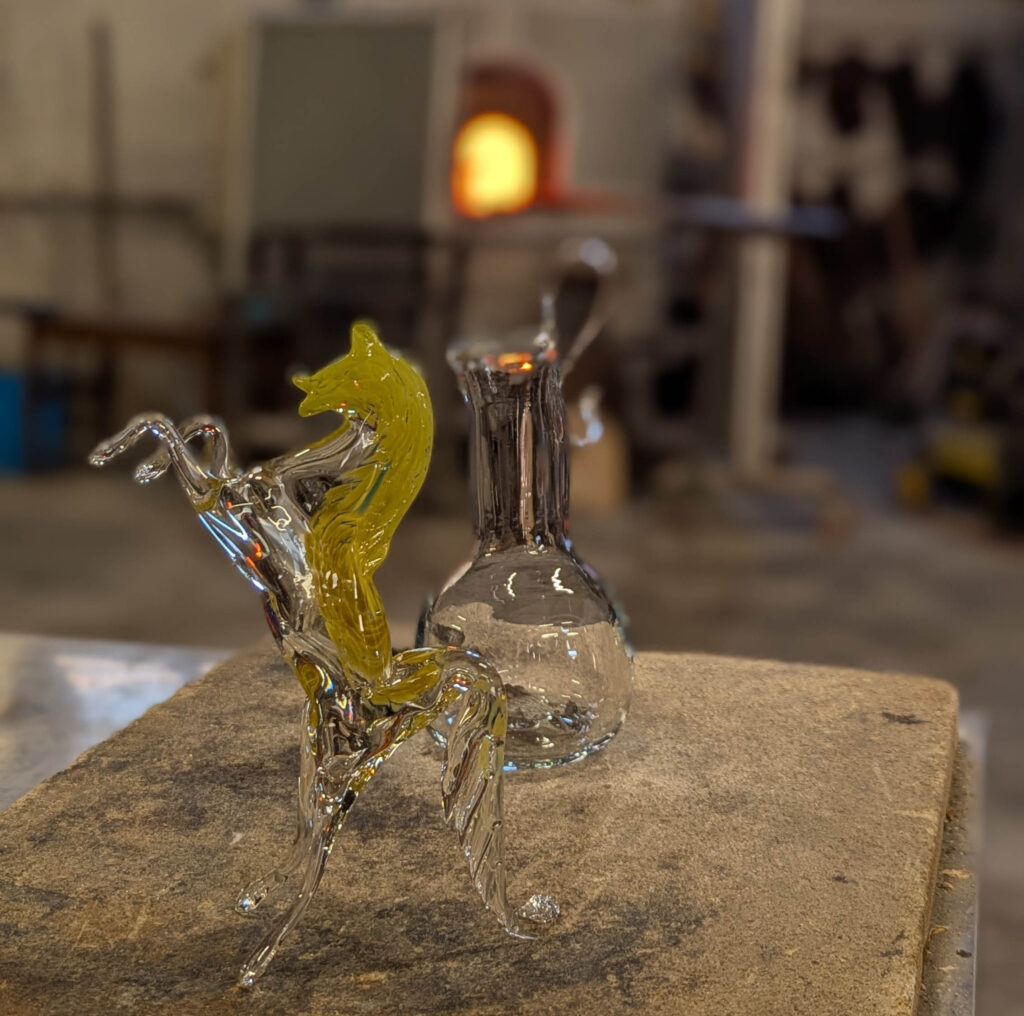 Figura de vidrio hecha en segundos en Murano